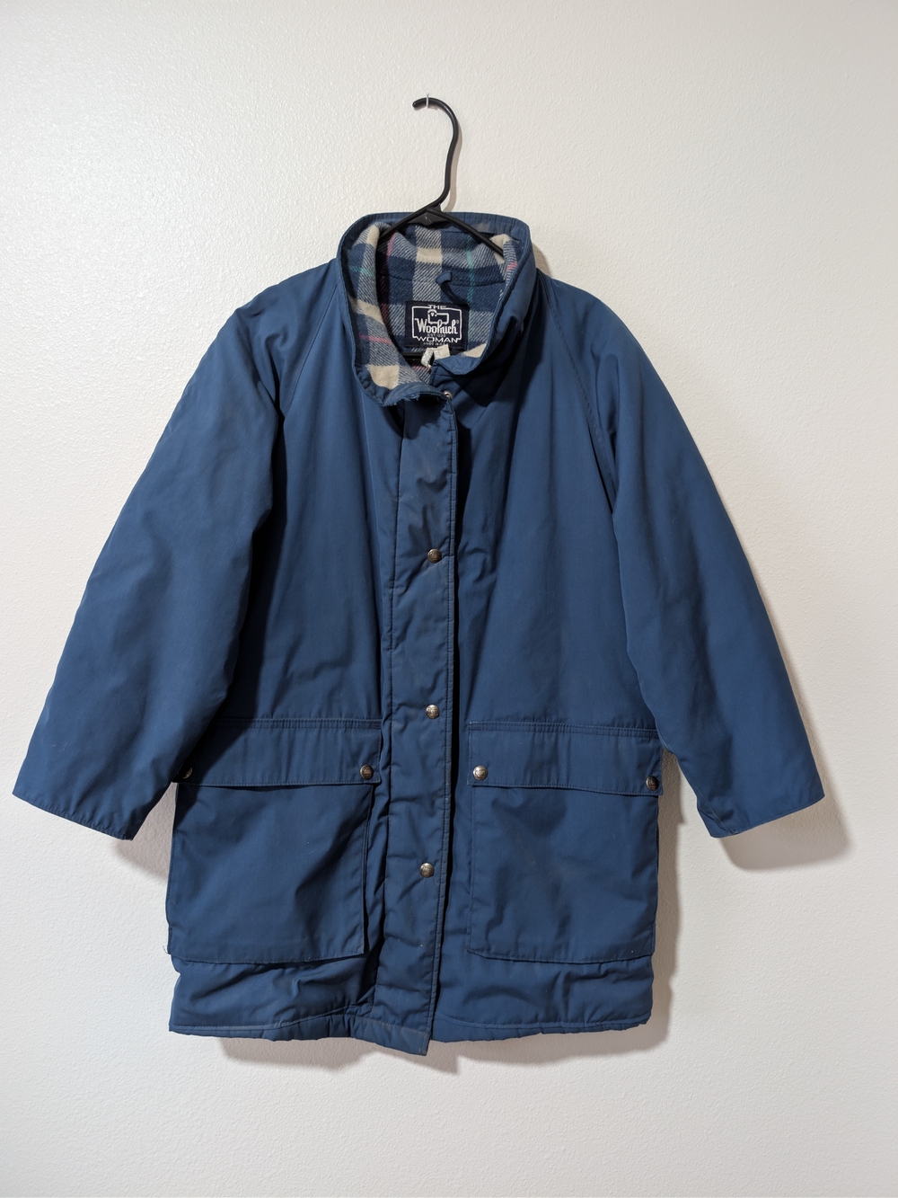 Vintage 80s Woolrich Woman Plaid Wool Lined Mountain Parka Jacket Small